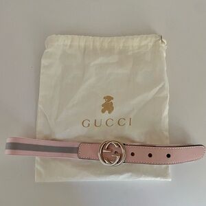 Gucci Kids Elastic Belt with Silver Buckle